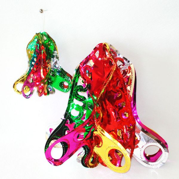 Colorful Expanding Metallic Foil Christmas Party Bells #4