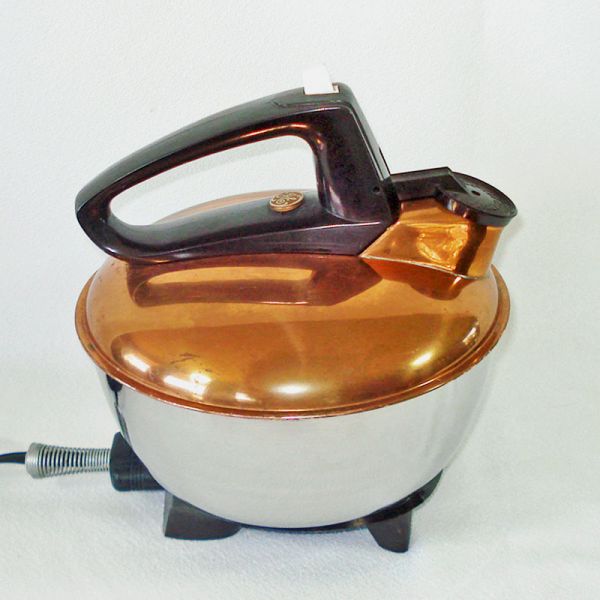 1940s GE Copper Stainless Electric Tea Kettle #1