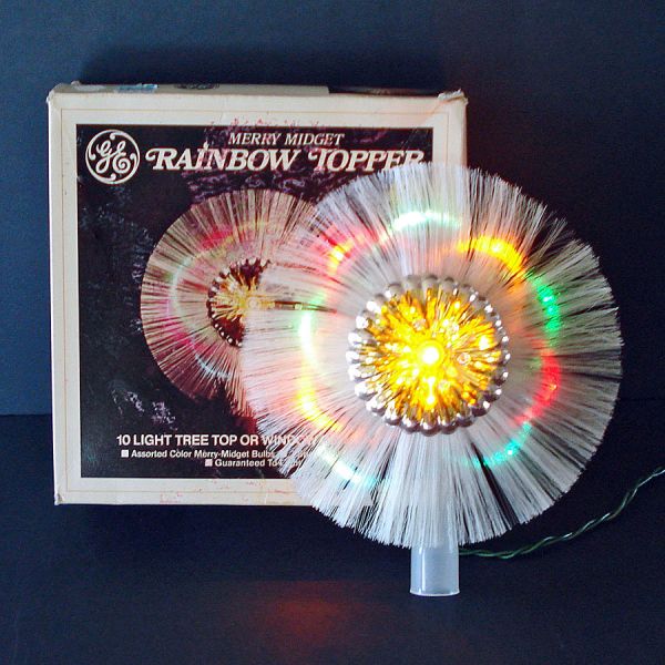 GE Merry Midget Rainbow Fiber Optic Christmas Tree Topper