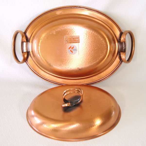 Gregorian Copper Covered Serving Dish Casserole Glass Insert #3