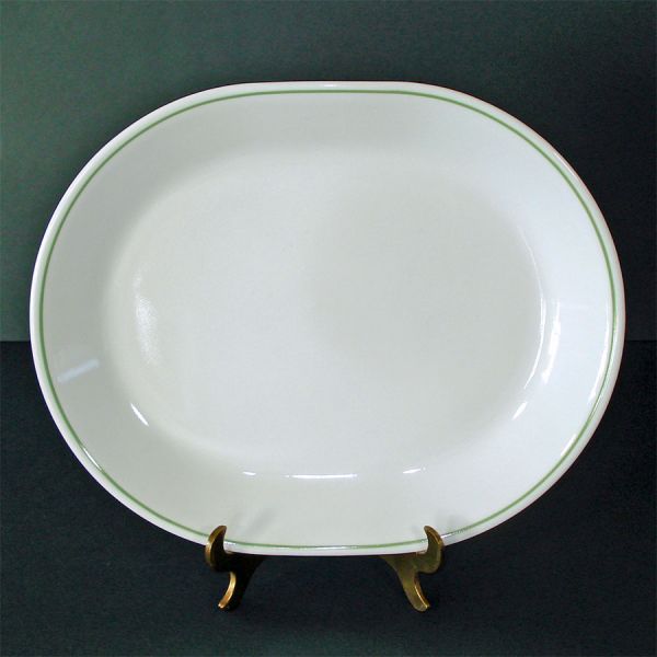 Corelle Green Band on White Serving Platter