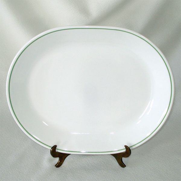 Corelle Green Band on White Serving Platter #2