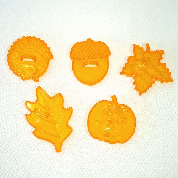 10 Halloween Cookie Cutters Transparent Orange Plastic #3