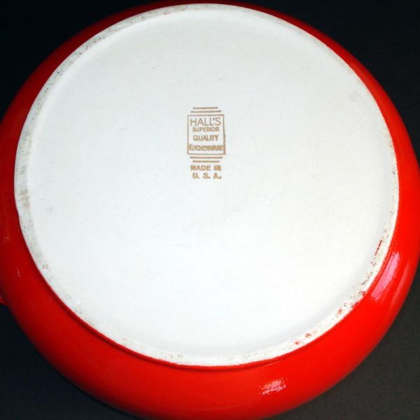 Hall 1940s Chinese Red Pert Covered Casserole #4