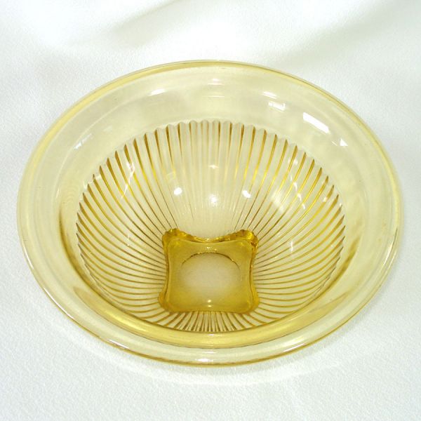 Federal 1930s Ribbed Yellow Glass Mixing Bowl #3
