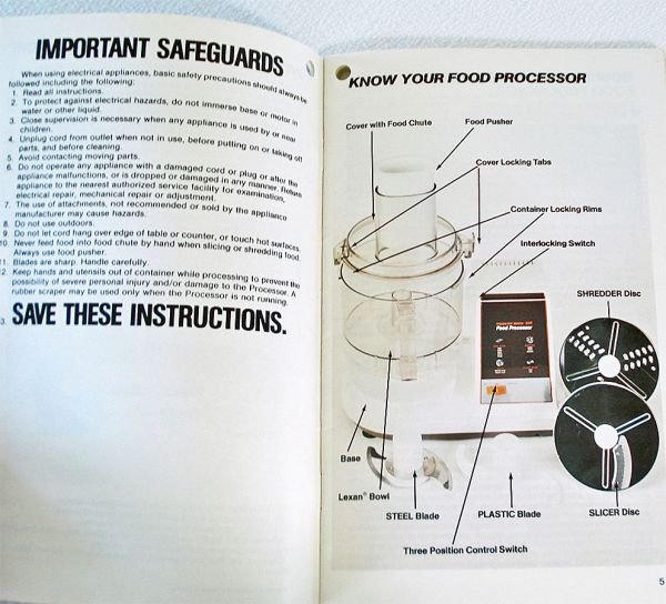Hamilton Beach Food Processor Instruction Manual Model 707 #2