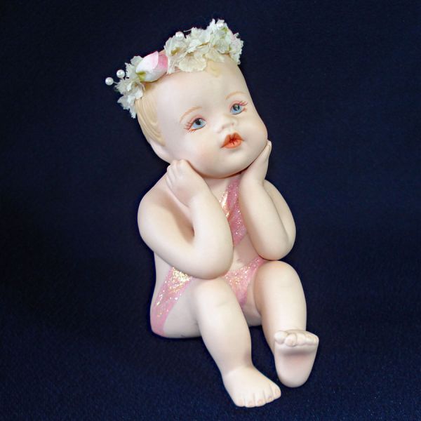 Bisque Porcelain Baby Girl Figurine Hamilton Collection