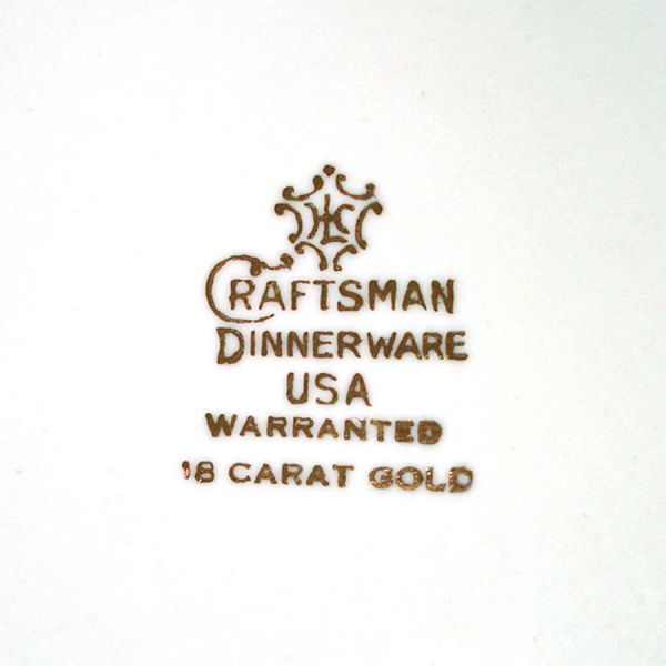 Homer Laughlin Craftsman 6 Salad Plates Red 18k Gold #2