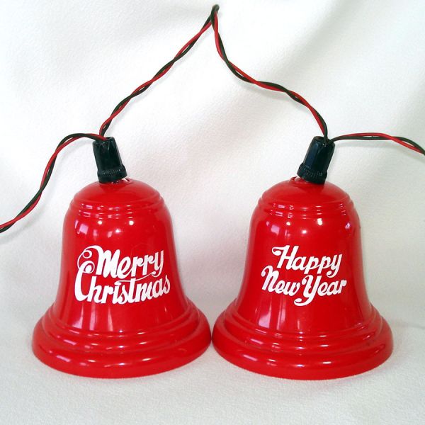 Big Red Christmas Bell Covers With Light String #1