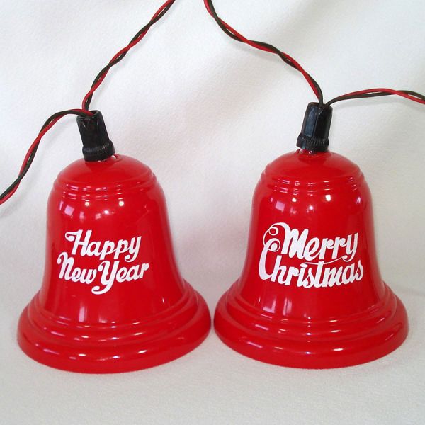 Big Red Christmas Bell Covers With Light String #2