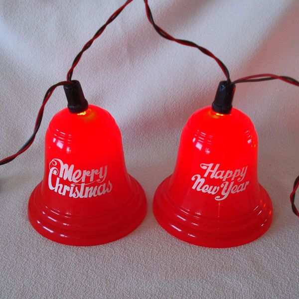 Big Red Christmas Bell Covers With Light String #3