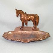 Copper Plated Cast Metal Horse Ashtray