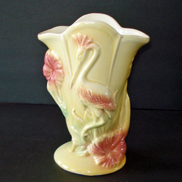 Hull Pottery Egret Tropical Flowers Vase #1