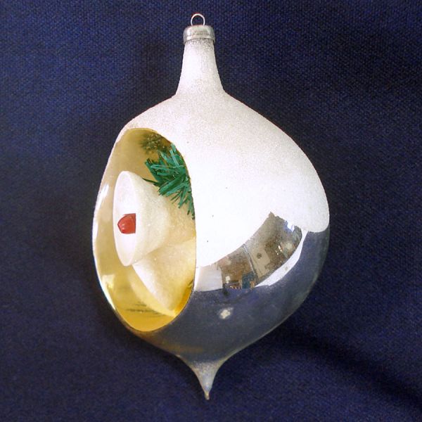 Italy Sugar Bells Large Diorama Indent Scene Glass Christmas Ornament #2