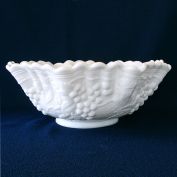 Imperial Vintage Grape Milk Glass Fruit Bowl 10 Inch