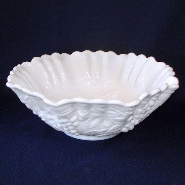 Imperial Vintage Grape Milk Glass Fruit Bowl 10 Inch #2