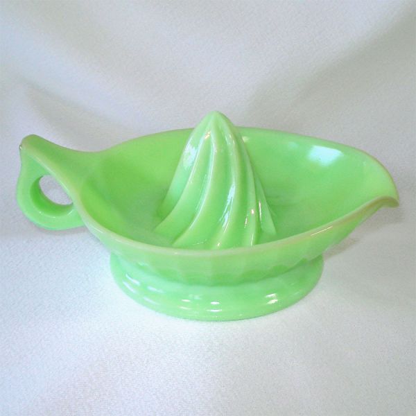 Jeannette Jadite Green Glass Juicer Reamer