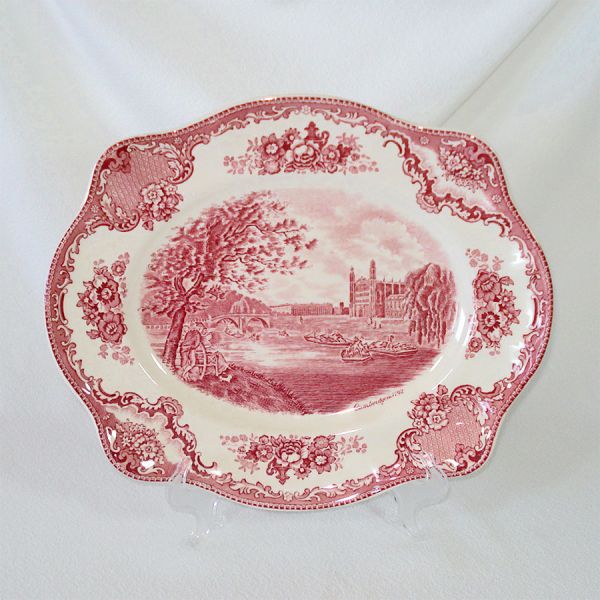 Johnson Bros Castles Pink Transferware Platter Mint #6