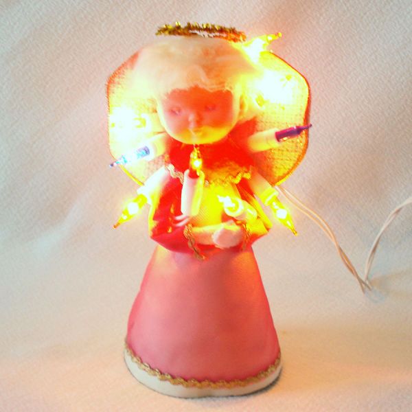 Retro Angel Doll Lighted Christmas Tree Topper #5