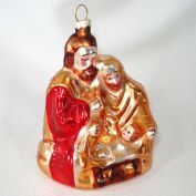 Holy Family Nativity Scene Glass Christmas Ornament