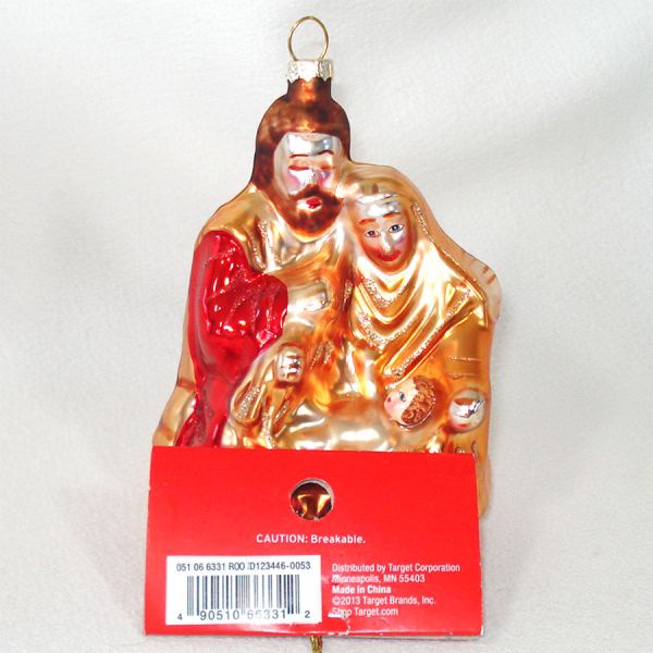 Holy Family Nativity Scene Glass Christmas Ornament #4