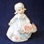Lefton June Flower of the Month Birthday Girl Figurine