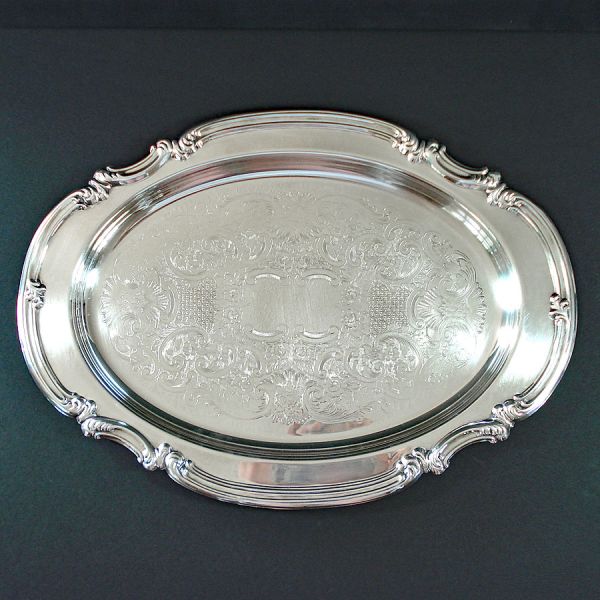 Kent Silverplate Oval Tray With Glass Relish Dish Insert #2