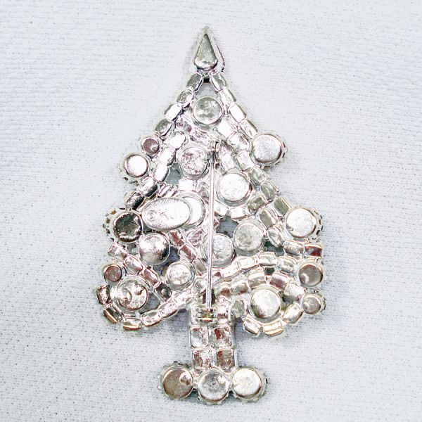 Colorful Kenneth Lane KJL Rhinestone Christmas Tree Brooch #2