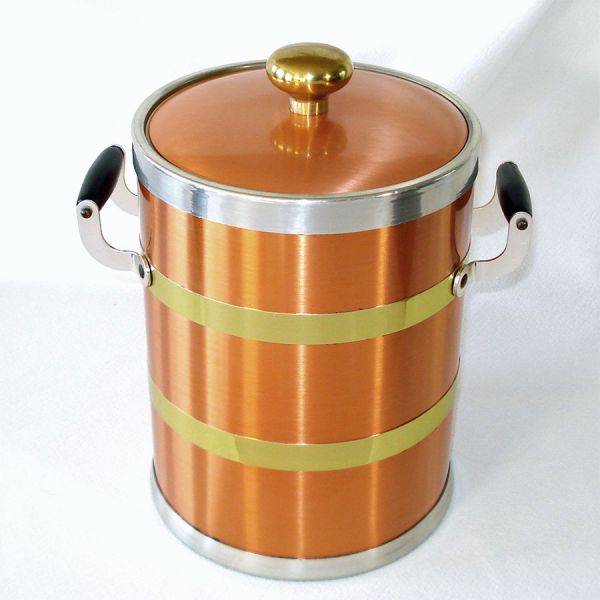 Copper and Brass Tall Insulated Ice Bucket