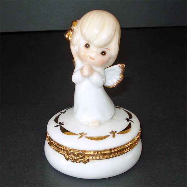 Lefton Angel Child Porcelain Trinket Box