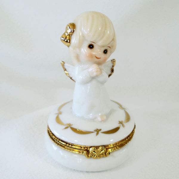 Lefton Angel Child Porcelain Trinket Box #5