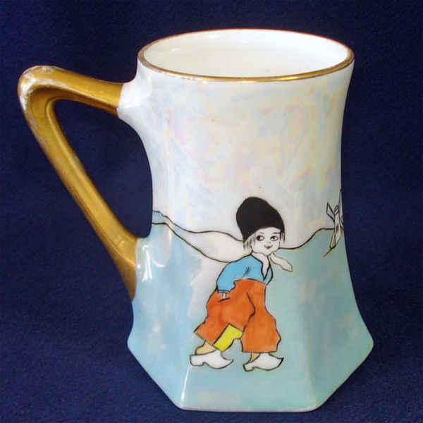 P And P Limoges Dutch Children Porcelain Tankard Mug