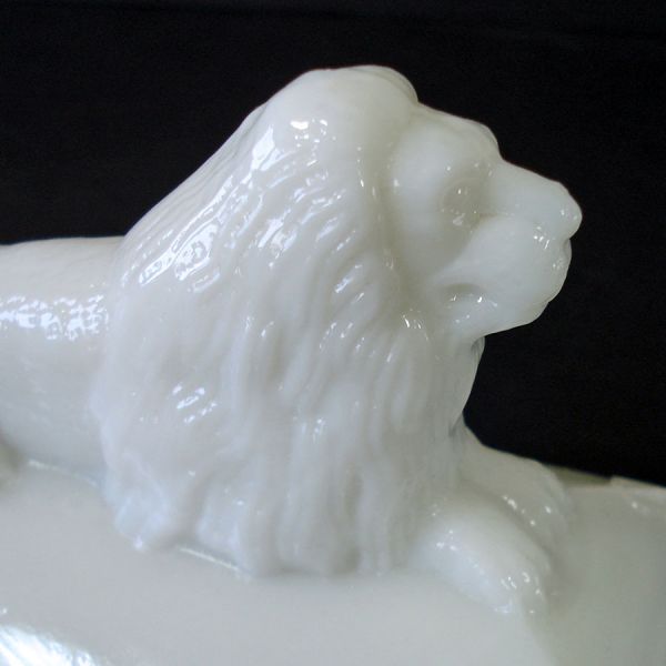 EAPG Milk Glass Lion Mustard Dish Replacement Lid #3