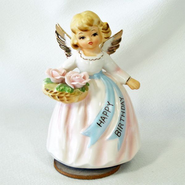 Lefton Rotating Birthday Angel Music Box Figurine #2