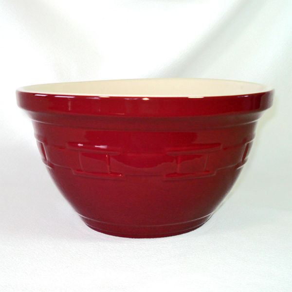 Longaberger Pottery Maroon 10 Inch Mixing Bowl #2