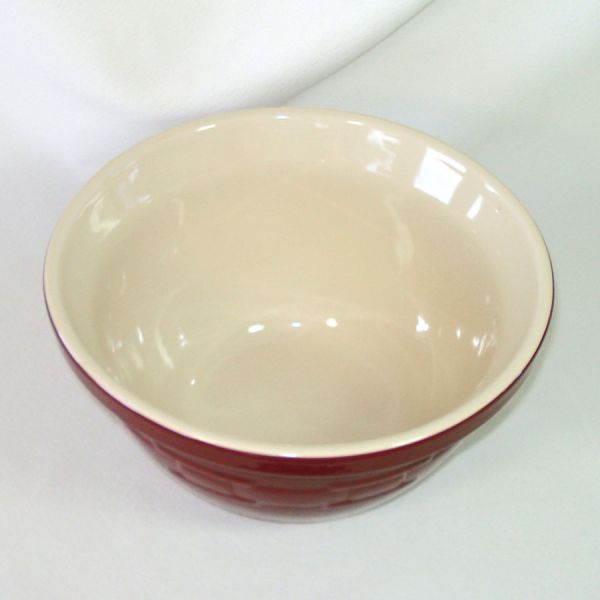Longaberger Pottery Maroon 10 Inch Mixing Bowl #3