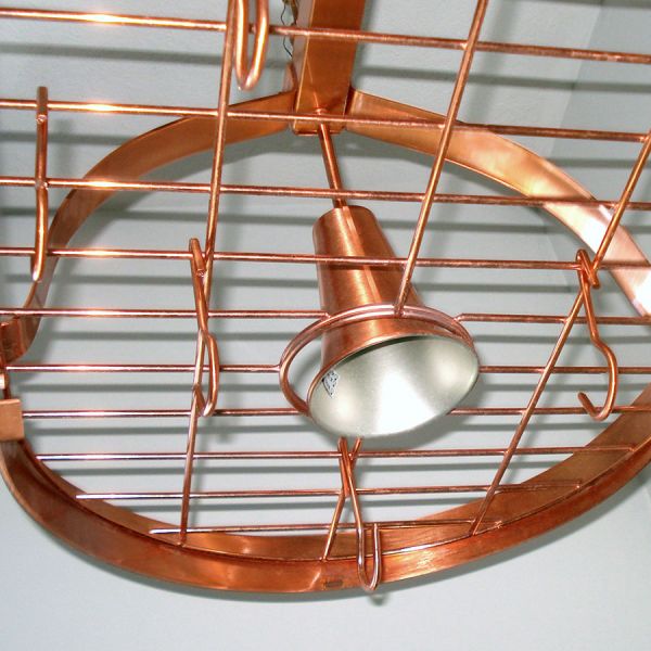 Lighted Hanging Copper Kitchen Pot Rack #4