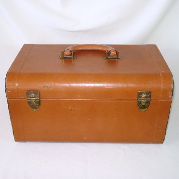Cowhide Leather Overnight Case Cosmetic Travel Suitcase #5