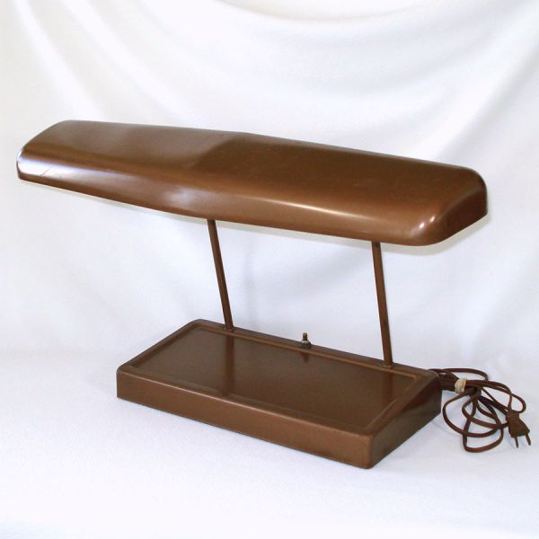 Brown Steel Mid Century Industrial Style Desk Lamp