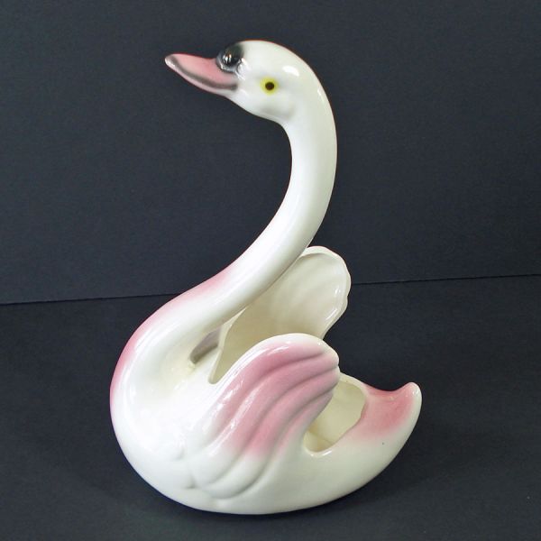 Maddux California Pair Swan Planter Figurines #3