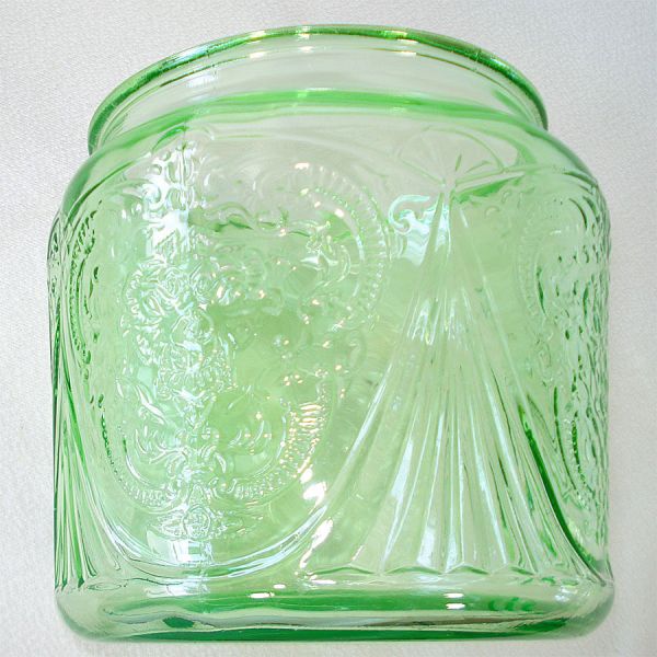 Green Royal Lace Hazel Atlas Depression Glass Cookie Jar #2