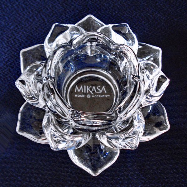 7 Mikasa Crystal Lotus Flower Candle Holders #4