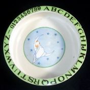 1930s Pottery Baby in Moon Childs ABC Feeding Bowl Dish