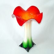Italian Art Glass Flower Form Tall Vase