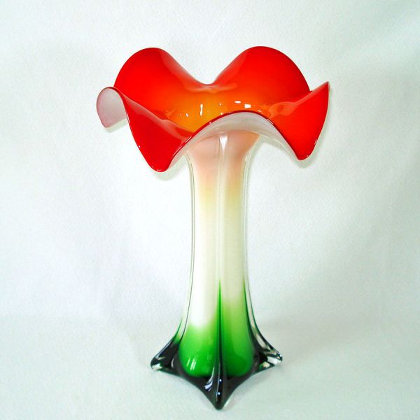 Italian Art Glass Flower Form Tall Vase #2