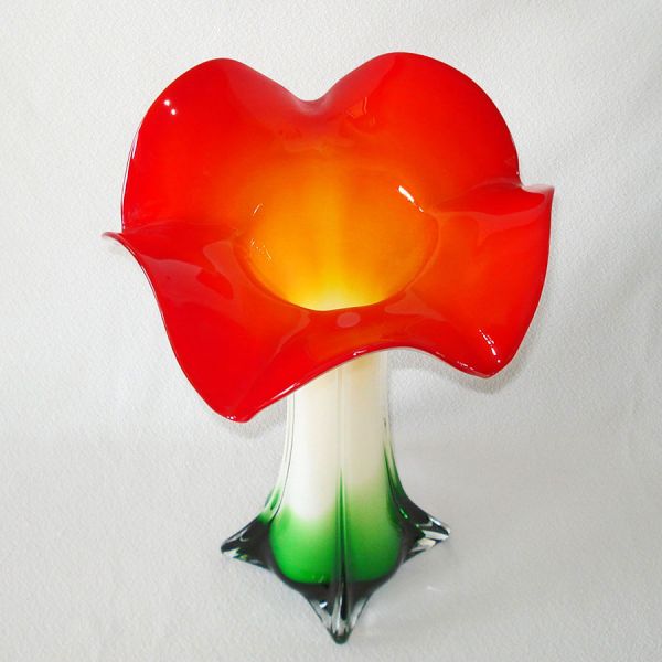 Italian Art Glass Flower Form Tall Vase #3