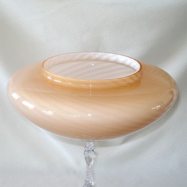 Apricot Swirl Optic Cased Glass Ceiling Light Shade #4