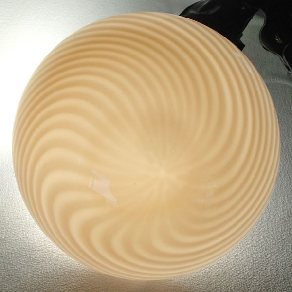 Apricot Swirl Optic Cased Glass Ceiling Light Shade #5