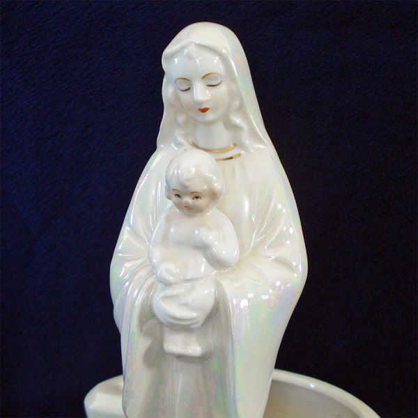 Napco Iridescent Madonna And Child Figural Planter #2