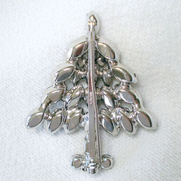 Napier Red Green Rhinestone Christmas Tree Pin Brooch #2